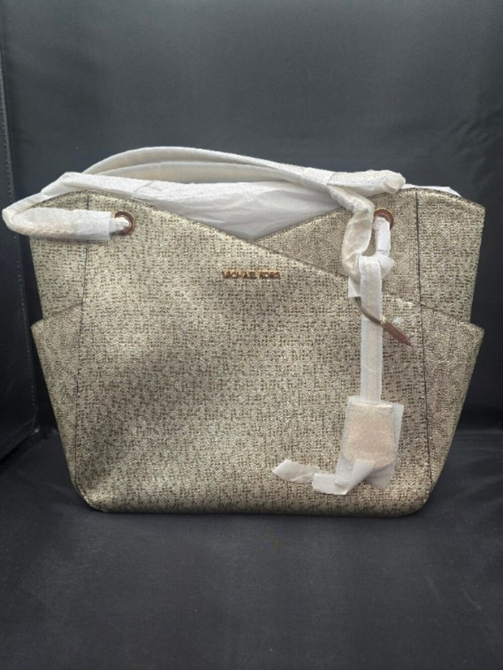 Michael Kors Jet Set Travel Large Chain Shoulder Tote Pale Gold